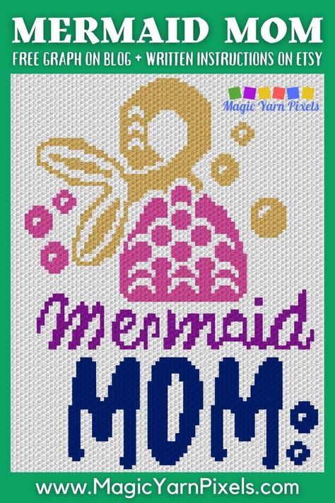 Get the Free Graph for this Mermaid Mom Pattern. Modern graphs for c2c crochet, cross stitch & other crafts from Magic Yarn Pixels. Crochet Wall Decor, Intarsia Crochet, C2c Crochet Pattern Free, Wall Decor Items, Pretty Mermaids, Crochet Afghan Patterns, Best Crochet Patterns, Crochet Cross Stitch, Patterns For Crochet