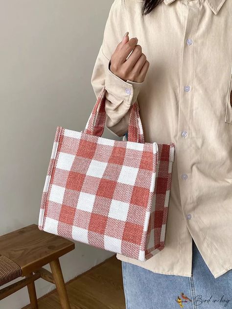 BirdinBag - Stylish Knitted Fabric Tote Bag - Elegant &amp; Convenient - Red Easy Tote Bag Pattern Free, Tote Bag Pattern Free, Fabric Tote Bag, Bag Pattern Free, Stylish Tote Bag, Tote Bags Sewing, Fabric Tote Bags, Diy Tote Bag, Fabric Tote