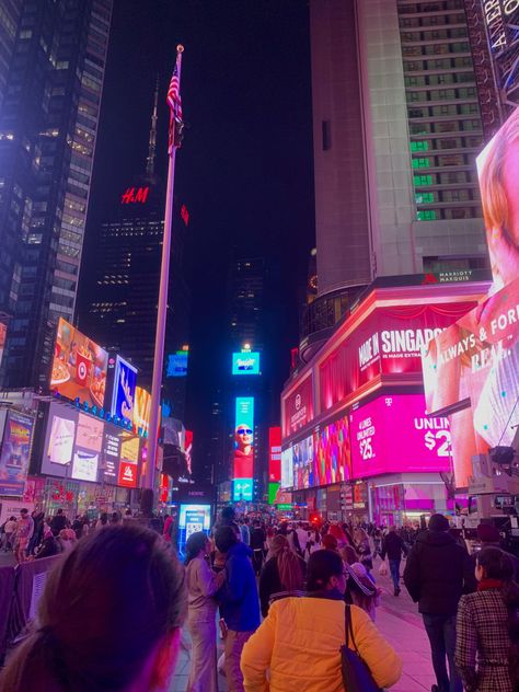 New york, times square, night, city, lights New York City Times Square Night, Nyc Aesthetic Times Square, Time Square New York Night, Times Square Night, New York Night Life, Asthetics Photos, New York Times Square, New York City Night, New York Vibes