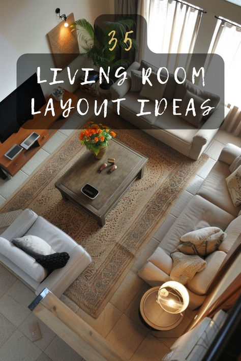 Looking to revamp your living room? Discover 35 layout ideas that maximize space and style. Perfect for creating a functional and beautiful room. Click to get inspired! 🛋️🌟 #LivingRoomIdeas #HomeInspo #InteriorDesign #RoomLayout #HomeDecor Living Room Ideas Sofa And Loveseat, Living Room Layout Couch Not Against Wall, One Living Room Two Spaces, Beautiful Living Rooms Cozy Modern, Rectangle Lounge Room Layout, Living Room Sofa Not Against Wall, Sofa Placement Layout Small Spaces, Decorating Sitting Room Ideas, Living Room With Two Love Seats