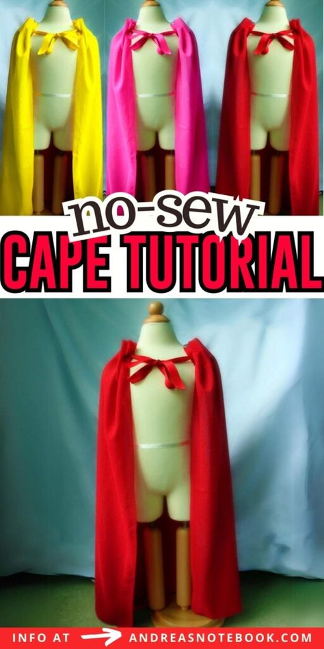 No Sew DIY Cape Tutorial Princess Cape Pattern, Diy Cloak Pattern Kids, Diy Cape For Kids, Diy Cape For Women, Kids Cape Pattern, Superhero Capes For Kids, Cape Pattern Free, Boys Cape, Diy Princess Costume