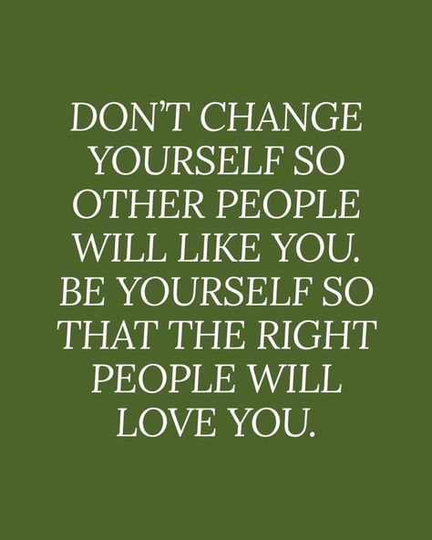 In a world where conformity is often valued, it's essential to remember that your true worth lies in being unapologetically yourself. Don't alter who you are just to please others; instead, let your authenticity shine brightly. By embracing your unique qualities, you'll naturally attract those who genuinely appreciate and love you for who you are. 🌟💚 ____ #EmbraceYourTrueSelf #AuthenticityMatters #LoveMeForMe #BeUnapologeticallyYou #FindYourTribe #GenuineLove #EmbracingUniqueness Liking Yourself Is A Rebellious Act, Embrace Who You Are, Authentically You, Be Unapologetically Yourself, Authenticity Quotes, Life Messages, Healing Era, Inspirational Quotes Wallpapers, Strong Mind Quotes