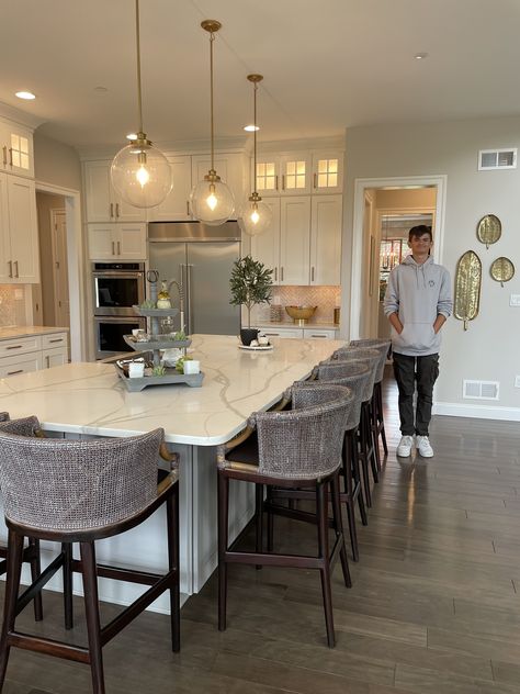 Large Kitchen Island Dining Table Combo, Large Kitchen Island With Seating For 8, Big Kitchen Island With Seating, Kitchen Island And Table Combo, Kitchen Island Table Combo, Large Kitchen Island With Seating, Big Kitchen Island, Birmingham House, Cabinet Color Ideas