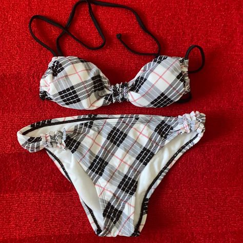 80% Nylon 20% Spandex Liner 100% Polyester Bottom: Flat Measure Waist 13” Length 1.5-7” Raffles Red, White , Black Plaid Thrift Manifest, Peach Jelly, 2023 Wishlist, Measure Waist, Plaid Bikinis, Summer Bathing Suits, Closet Wishlist, Hot Kiss, College Girl