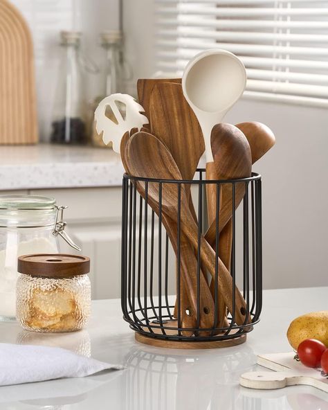 Farmhouse Utensil Holder, Kitchen Utensil Rack, Cooking Utensil Holder, Kitchen Utensil Storage, Utensil Rack, Utensil Storage, Wooden Kitchen Utensils, Utensil Organization, Kitchen Utensil Holder