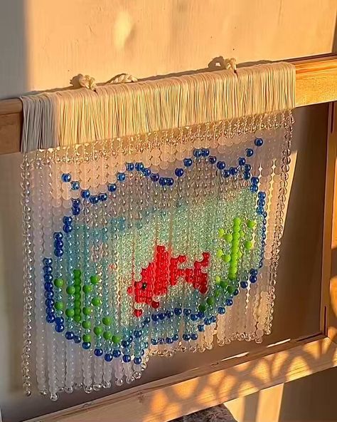 Beaded Curtains Diy, Diy Tapestry, Wire Diy, 3d Craft, Beaded Curtains, Diy Crafts To Do, 자수 디자인, Cute Clay, Diy Curtains