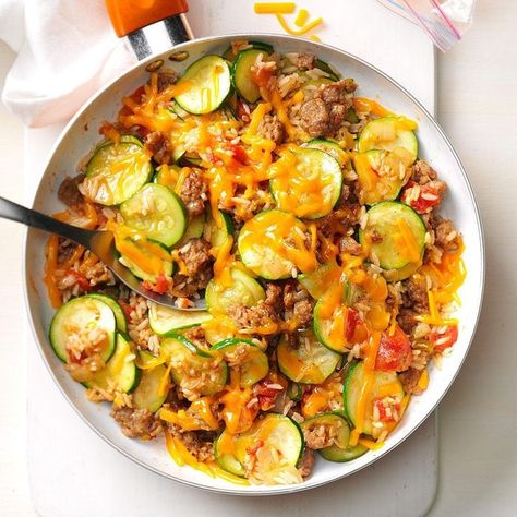 Zucchini & Sausage Stovetop Casserole Stovetop Casserole, Zucchini Sausage, Summer Crops, Sausage Casserole Recipes, Zucchini Casserole, Sausage Casserole, How To Cook Sausage, Pork Sausage, Summer Dinner