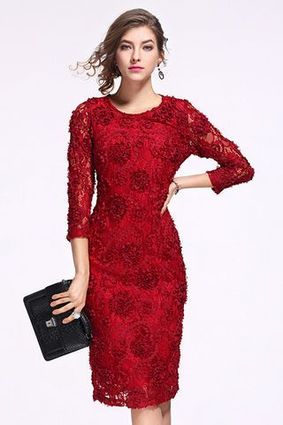 Lace Bodycon Midi Dress, Coctail Dresses, Mexican Dresses, Lace Bodycon, Lace Bodycon Dress, Lace Sheath Dress, Curvy Girl Fashion, Midi Dress Bodycon, Pure Color