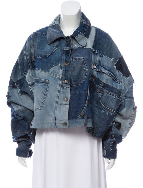 Denim Patchwork Jacket, Oversize Denim Jacket, Ropa Upcycling, Reworked Denim, Patchwork Fashion, Look Jean, Denim Ideas, Upcycle Jeans, Patchwork Jacket