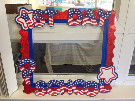 red white and blue classroom | Via Vicki Mackey Red White Blue Classroom, Red White And Blue Classroom, Patriotic Classroom Theme, Christian School Classroom, Blue Classroom, Black Classroom, Patriotic Classroom, Kindergarten Classroom Themes, Teacher Lesson Plans Template