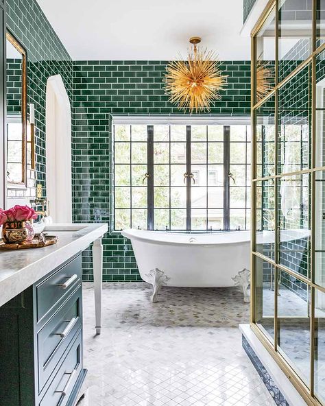 Tudor Bathroom, Claw Bathtub, Flowers Mirror, Windows Black, Shower Flowers, Tudor Home, Tudor Cottage, French Country Bathroom, Lighting Art