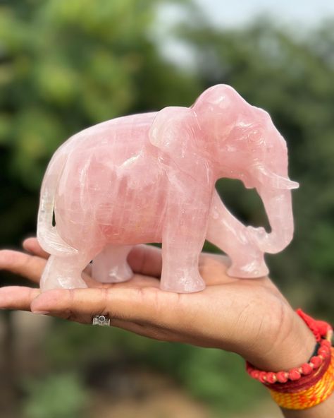 🐘💖 Introducing this beautifully detailed elephant carving, made from top-grade rich pink Rose Quartz crystal! 🌸✨ The delicate yet vibrant pink hues of this high-quality Rose Quartz radiate love, healing, and positive energy, while the intricate craftsmanship showcases the artisan’s dedication and precision. Every curve and detail of this majestic elephant is a testament to the talent and hard work of skilled hands. A symbol of strength and love, this Rose Quartz elephant combines beauty an... Majestic Elephant, Radiate Love, Elephant Carving, Pink Rose Quartz, Symbols Of Strength, Rose Quartz Crystal, Hard Work, Positive Energy, Pink Rose