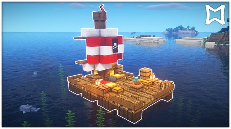 ✅How To Build A Pirate Raft In Minecraft. Today we will be building a pirate style raft with lots of lost treasure on board, so if you’re looking for a great way to store resources out to sea then this is a great build for you! You could also use this build for fishing and redesign it for whatever needs you have when traveling the great oceans, hope you enjoy! 🙂 Minecraft Raft Boat, Build A Pirate, Minecraft Creator, Minecraft Building Blueprints, Minecraft Statues, Minecraft Decoration, Pirate Style, Minecraft Toys, Minecraft Images