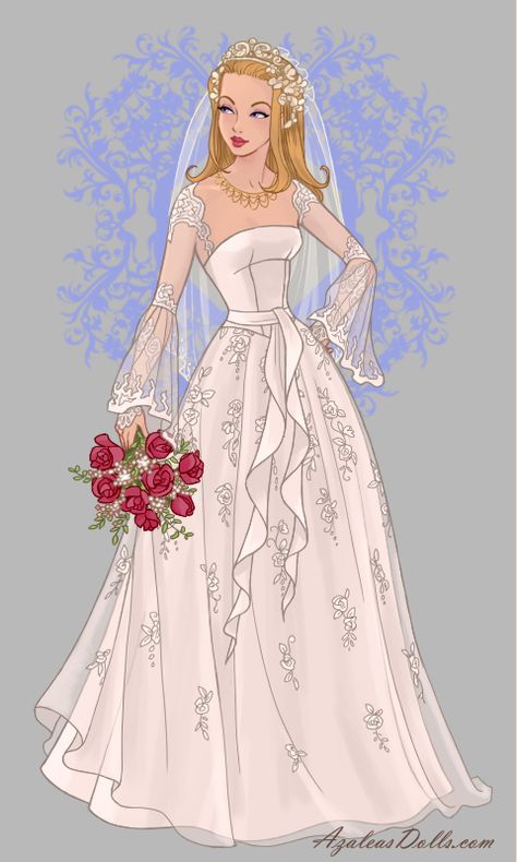 Princess Aurora wedding dress. Disney Princess Wedding Dresses Cartoon, Princess Aurora Wedding Dress, Anime Wedding Dress Drawing, Aurora Wedding Dress, Bride Drawing, Wedding Dress Tulle Lace, Disney Princess Wedding Dresses, Aurora Wedding, Disney Princess Wedding