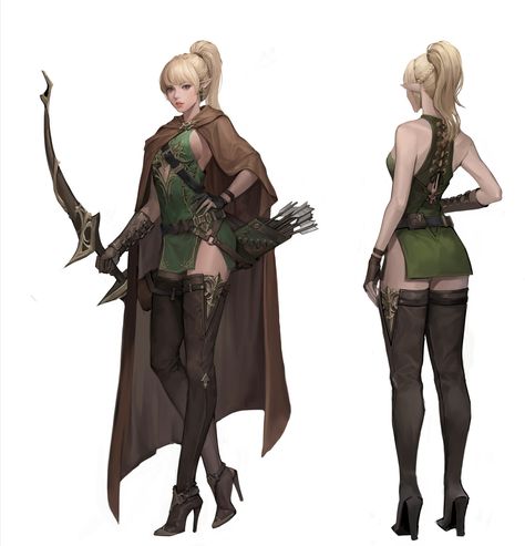 Elf Warrior Female, Archer Armor, Fantasy Archer, Weiblicher Elf, Elf Archer, Elf Characters, Female Elf, Elf Art, Karakter Disney