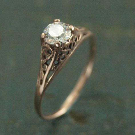 Classy Engagement Ring Gold, Gold Topaz Engagement Ring, Cinderella Engagement Rings, Cinderella Ring, Antique Style Rings, Glass Slippers, Filigree Engagement Ring, Vintage Style Rings, Ring Moissanite