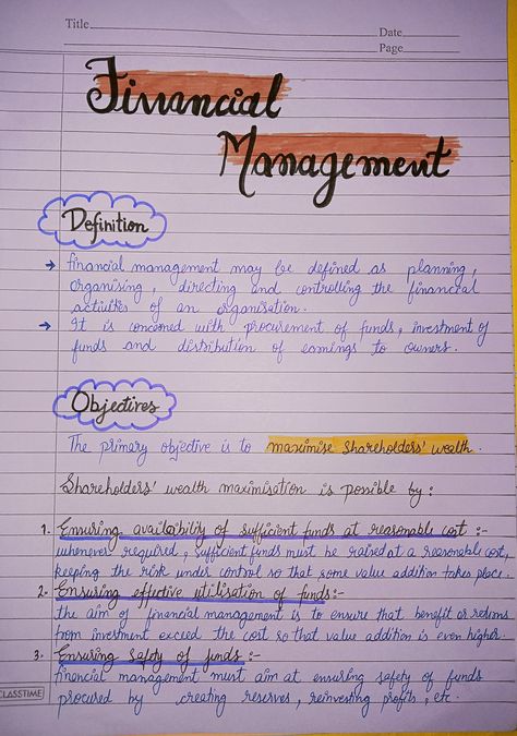 Follow for more notes Financial Management Notes, Finance Notes Aesthetic, Finance Notes, Marketing Notes, Commerce Notes, Management Notes, Statistics Notes, Gcse Revision, Business Notes