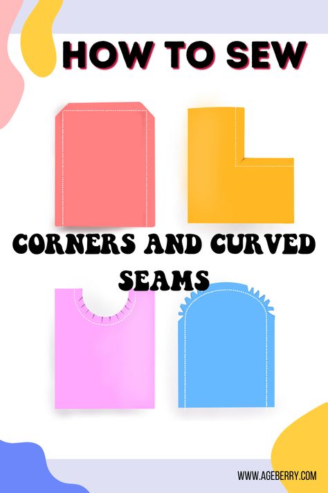 Dress Making Tips Sewing, Sewing Curves Tutorial, Professional Sewing Techniques, How To Sew Square Corners, Sewing Curved Seams, Sewing Round Edges, How To Sew Seams, How To Sew Rounded Edges, How To Sew In A Straight Line