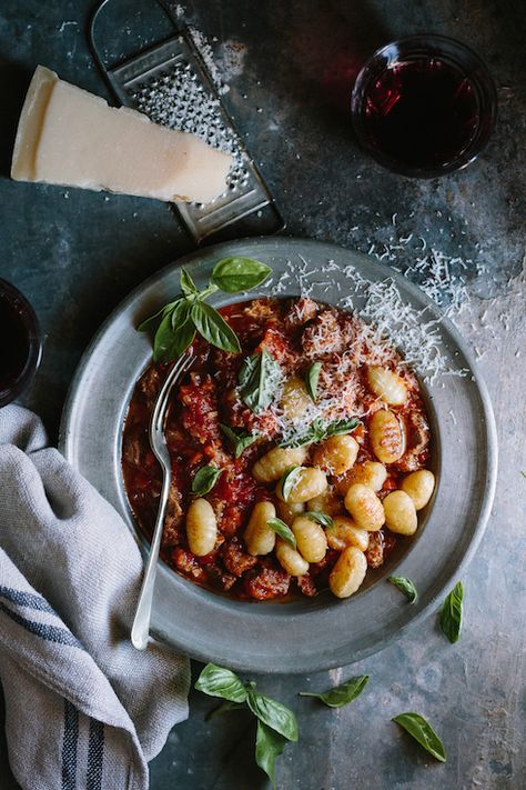 Lamb Ragu Recipe, Fresh Gnocchi, Gnocchi Bolognese, Lamb Ragu, Celery Sticks, Ragu Recipe, Gnocchi Recipe, Fresh Tomato Sauce, Lamb Dishes