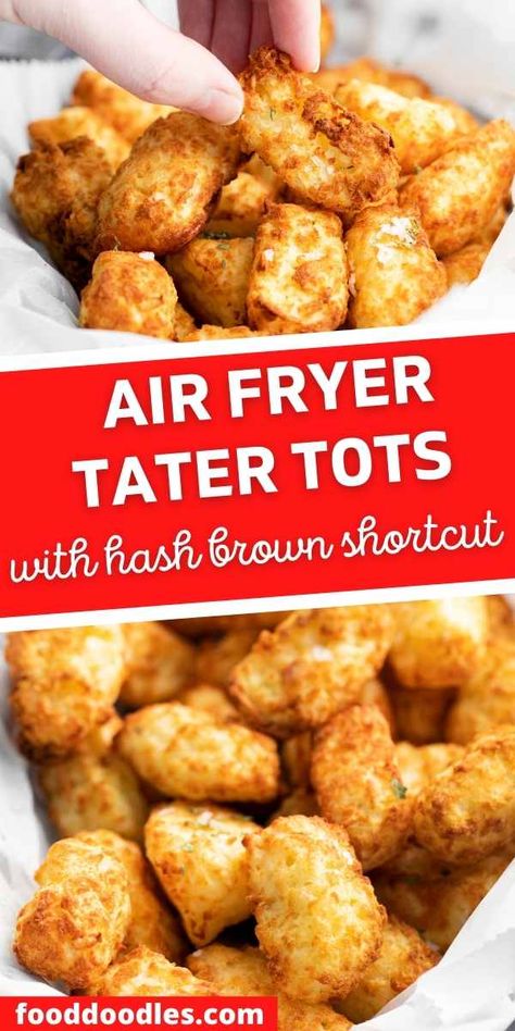 Air Fryer Tater Tots – Shortcut Using Hash Browns! Frozen Tater Tots, Cooks Air Fryer, Food Doodles, Air Fried Food, Air Fryer Oven Recipes, Air Fry Recipes, Air Fryer Dinner Recipes, Air Fryer Healthy, Tater Tots