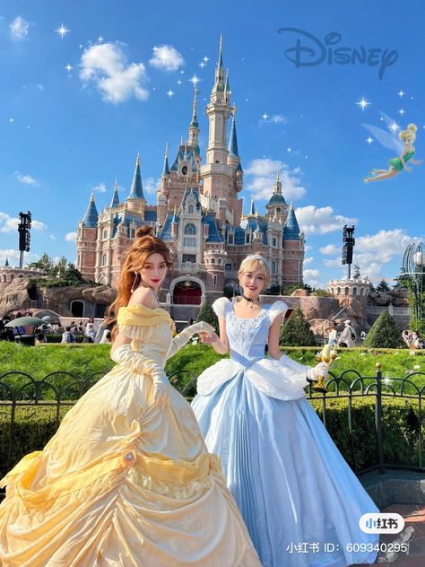 Disney Gowns Princesses, Disney Princess Dresses Real, Cinderella Fancy Dress, Disney Gown, Yellow Princess Dress, Disney Princess Gowns, Disney Princess Dress, Blue Princess Dress, Wedding Dresses Ideas