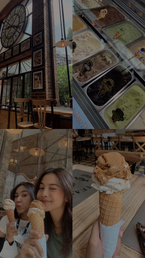 at Tempo Gelato Yogyakarta! Gelato Instagram Story, Ice Cream Date Aesthetic, Date With Bestie, Gelato Aesthetic, Es Cream, Ice Cream Date, Museum Ideas, Insta Layout, Instagram Picture Quotes