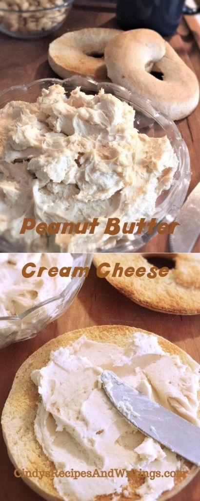 Peanut Butter Cream Cheese Spread tastes great on toast, bagels, pita or crackers. Use as a filling for sandwich cookies. Peanut Butter blends well in so many dishes. You can even use it in soup. I… Breakfast Party Ideas, Cream Cheese Spread Recipes, Bagel Spread, Peanut Butter Cream Cheese, Cheese Spread Recipes, Flavored Cream Cheeses, Peanut Butter Cream, Cream Cheese Spread, Cheese Bagels