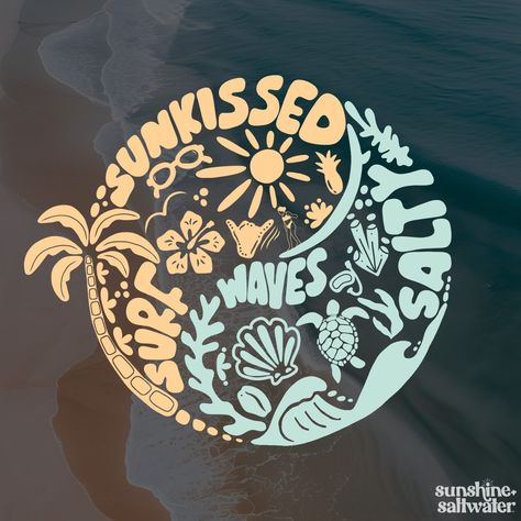 I'm obsessed!!!!! I absolutely LOVE this design. My latest collab with @studiowhitb #sunshineandsaltwater #sunkissed #salty #yinyang #ocean #beach Surf Graphic Design, Ocean Branding, Summer Graphic Design, Clothing Branding Design, Retro Surf Art, Surfer Art, Beach Wall Collage, Painted Clothes Diy, Surf Poster