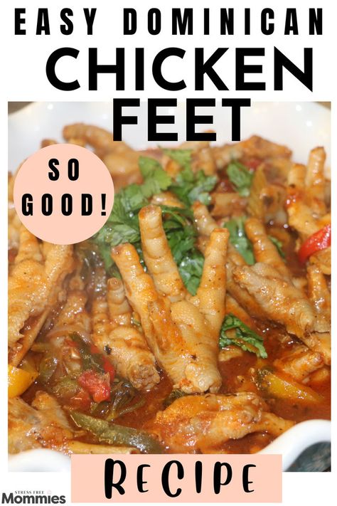 How to make the most delicious chciken feet ever. Chicken feet recipe. How to cook chicken feet and how to make it taste good. The best Dominican chickn feet recipe. Chicken Paw Recipe, Dominican Chicken, Chicken Feet Recipe, Chicken Leg Quarter Recipes, Baked Orange Chicken, Super Moist Banana Bread, Stewed Chicken, Ways To Cook Chicken, Delicious Family Meals