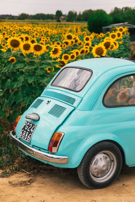 Fiat 500 Vintage, Yellow Photography, Yellow Aesthetic Pastel, Classy Girls Wear Pearls, Kiel James Patrick, Sunflower Photo, Under The Tuscan Sun, Vw Vintage, James Patrick