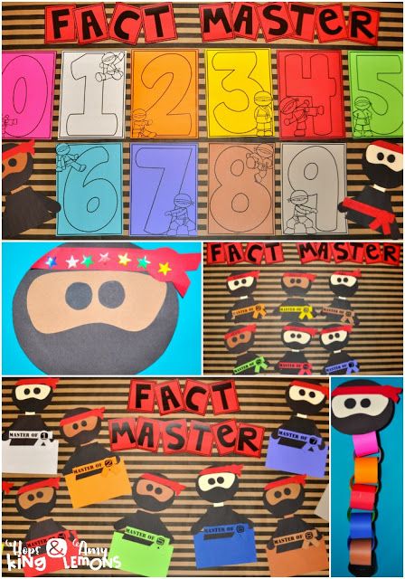 Become ninja fact masters to encourage students to learn their math facts and display student achievement through leveling up! Such a wonderful idea! Master Addition, Amy Lemons, Math Fluency, Math Fact Fluency, Math Multiplication, Subtraction Facts, Singapore Math, Fact Fluency, Fun Math Games