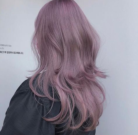 Light Pink Purple Hair, Korean Purple Hair, Douyin Hair Color, Light Violet Hair, Ashy Pink Hair, Pink Violet Hair, Ashy Purple Hair, Dark Mahogany Hair, Ash Purple Hair