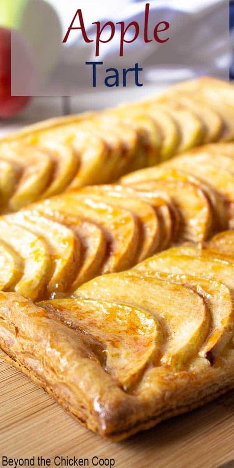 Apple Tart Puff Pastry, Puff Pastry Apple Tart, Easy Apple Tart, Healthy Apple Desserts, Easy Puff Pastry Recipe, Puff Pastry Apple, Homemade Puff Pastry, Apple Tart Recipe, Caramelized Apples