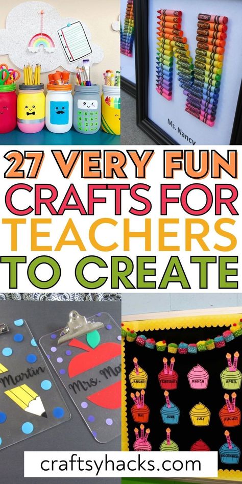 If you are looking for creative kids activities to for your classroom kids to have fun with this school year you need to know these adorable teacher crafts. These super fun teacher craft ideas are a great way to enjoy more crafting with your classroom children. Crafts To Decorate Classroom, Cricut Crafts For Teachers, First Grade Craft Ideas, Teacher Crafts For Classroom, Classroom Crafts For Teachers, Crafts For Teachers From Kids, Back To School Crafts To Sell, Teacher Diy Classroom Decor, Teacher Appreciation Art