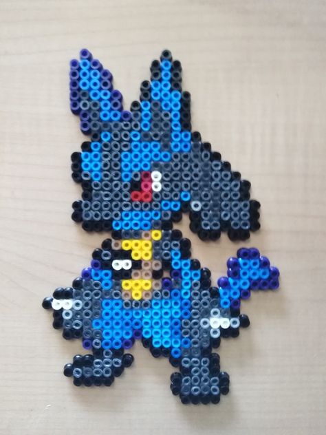 Luxray Perler Bead, Lucario Perler Beads, Iron Beads Pokemon, Perler Beads Ideas Big, Pokémon Perler Beads, Perler Beads Pokemon, Pokemon Perler Bead Patterns, Perler Bead Pokemon Patterns, Hama Beads Disney