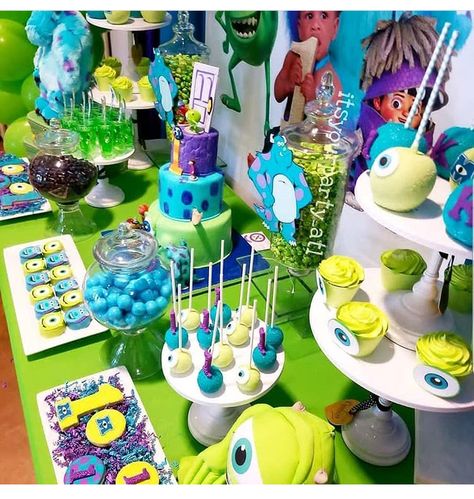 Monster Inc Cake Pops, Monster Ink Birthday Party Ideas, Monster Inc Baby Shower Ideas, Monsters Inc Food, Monsters Inc Cake Pops, Monster Ink, Monster Inc Cakes, Monsters Inc Baby Shower, Monsters Inc Baby