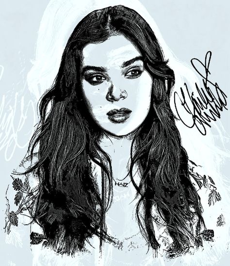 Kate Bishop Drawing, Hailee Steinfeld Drawing, Hailee Steinfeld Poster, Marvel Drawings, Kate Bishop, Art Tools Drawing, Hailee Steinfeld, Art Tools, Anime Sketch