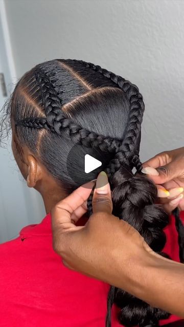 One Day Hairstyles Black Women, Trending Braided Hairstyles 2024, 2 Braid Styles For Black Women, Pulled Back Braided Hairstyles, Braided Goddess Ponytail, Braided 2 Ponytail Hairstyles, Jayda Wayda Braids 4 Parts, 2 Dutch Braids Into A Ponytail, Two Braid Ponytail For Black Women