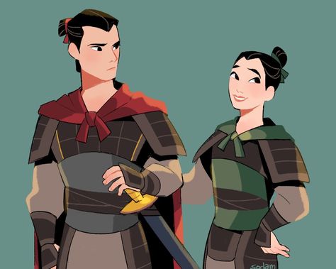 Mulan And Li Shang Fanart, Ping Mulan, Li Shang Fanart, Mulan Fan Art, Mulan Fanart, Li Shang, Disney Fanart, Mulan Disney, Anime Version