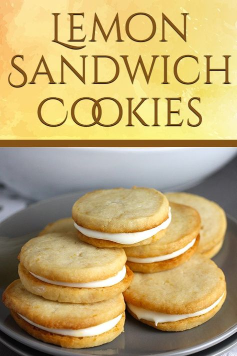 Lemon Sandwich Cookies Recipe, Lemon Cookie Sandwich, Sandwich Cookies Christmas, Lemon Sandwich Cookies, Lemon Sandwich, Cookies Sandwich, Sandwich Cookies Filling, Recipe Sandwich, Cookies Shortbread