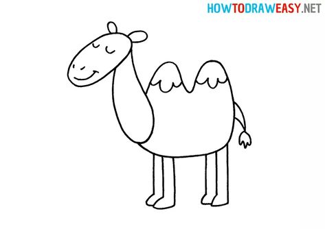 How to Draw a Camel for Kids - How to Draw Easy Subbing Ideas, Elementary Drawing, Draw Easy, Easy Drawing Tutorial, Draw Two, Animal Habitats, Drawing Tutorial Easy, Shades Of Beige, Learn How To Draw