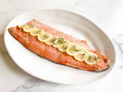 Cold Poached Salmon — Cooks Without Borders Cold Poached Salmon, Salmon Cold Recipes, Lucky Peach, Eggplant Salad, Paleo Sides, Poached Salmon, Savoy Cabbage, Dill Sauce, Crab Salad