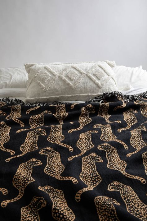 Leopard Throw Blanket in Black, Leopard Blanket, Cat, Woven Throw Blanket, Tapestry, Woven Tapestry, Bed or Couch Blanket, Vintage, Boho - Etsy Tapestry Bed, Black Throw Blanket, Leopard Blanket, Blanket Tapestry, Tapestry Woven, Black Throws, Couch Blanket, Woven Throw Blanket, Woven Throw