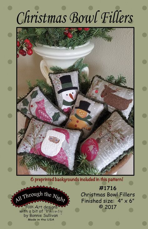 Christmas Bowl Fillers Christmas Bowl Fillers, Primitive Christmas Crafts, Primitive Christmas Ornaments, Primitive Christmas Tree, Primitive Christmas Decorating, Christmas Bowl, Primitive Patterns, Wool Applique Patterns, Primitive Folk Art