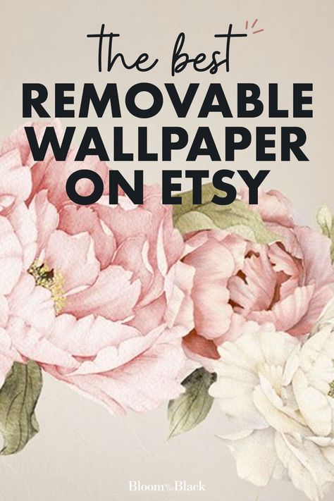 Rose And Black Bedroom, Black And White Floral Wallpaper Bedroom, Large Floral Peel And Stick Wallpaper, Hydrangea Peel And Stick Wallpaper, Large Floral Wallpaper Accent Wall, Self Stick Wallpaper Ideas, Peel And Stick Floral Wallpaper, Black And White Wallpaper Accent Wall, Floral Wallpaper Bedroom Modern