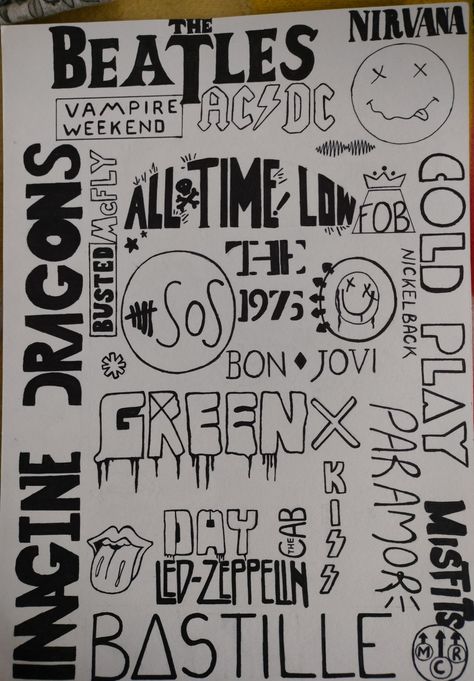 Doodles Pen, Vampire Weekend, All Time Low, Imagine Dragons, Paramore, Bastille, Coldplay, Bon Jovi, Green Day