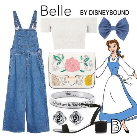 Overalls: @topshopShirt: @topshopPurse: @topshopBracelet:... Belle Disney Bound, Disneyland Nostalgia, Class Snap, Bounding Outfits, Outfit Cartoon, Disney Bound Outfits Casual, Belle Outfit, Disney Trip Outfits, Disney Outfits Women