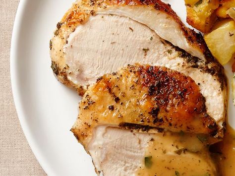 Dry Brined Turkey With Classic Herb Butter Recipe | Food Network Kitchen | Food Network Dry Brined Turkey, Brine Turkey, Dry Brine Turkey, Brined Turkey, Dry Brine, Herb Butter Recipe, Turkey Brine Recipes, Turkey Brine, Brine Recipe