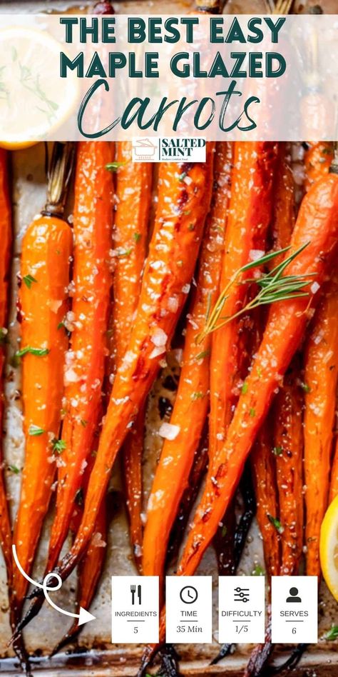 Got 30 minutes? That's all it takes for these oven-roasted maple carrots! Perfectly caramelized, with a hint of brown sugar sweetness, these carrots are the ultimate holiday side. Easy prep, unforgettable taste. Click for this quick, delicious recipe! Maple Carrots, Carrots In Oven, Maple Roasted Carrots, Caramelized Carrots, Oven Roasted Carrots, Easy Holiday Side Dishes, Maple Glazed Carrots, Glazed Carrots Recipe, Easy Vegetable Side Dishes