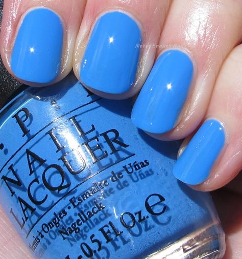 OPI "Rich Girls & Po-Boys" Bright Blue Dip Nails, Pedicure Colors Blue, Bright Summer Pedicure, Blue Dip Nails, Pedicure Blue, Opi Blue Nail Polish, Summer Blue Nails, Blue Pedicure, Bright Blue Nails